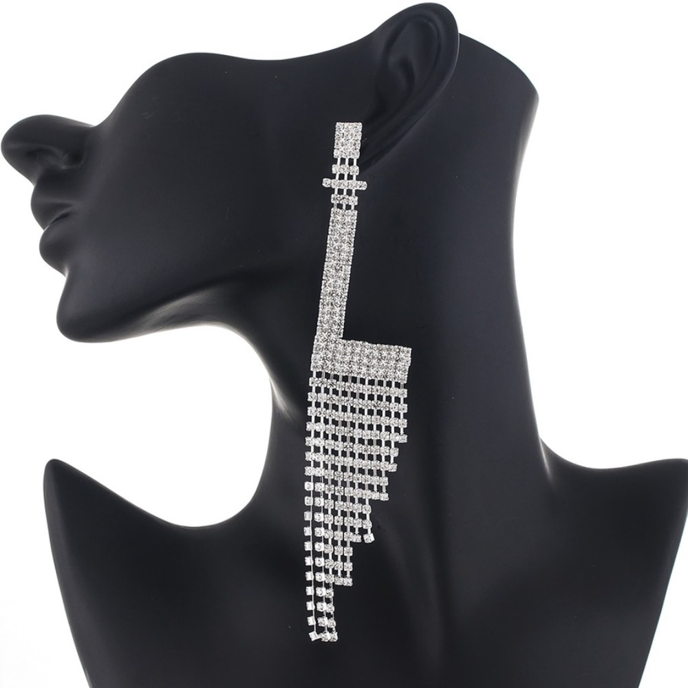 Callie Bling: Gold or Silver Tone Letter L Crystal Rhinestone Earrings 3 pack